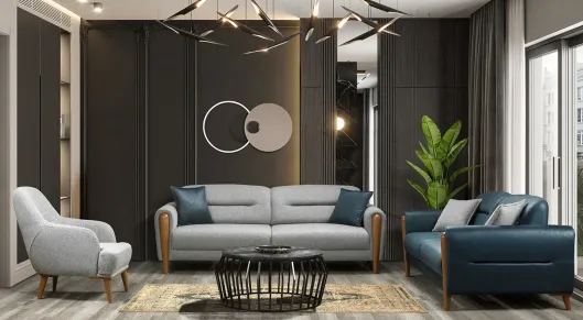 Product img 1, Pera Ahşap Ayaklı Yataklı Koltuk Takımı